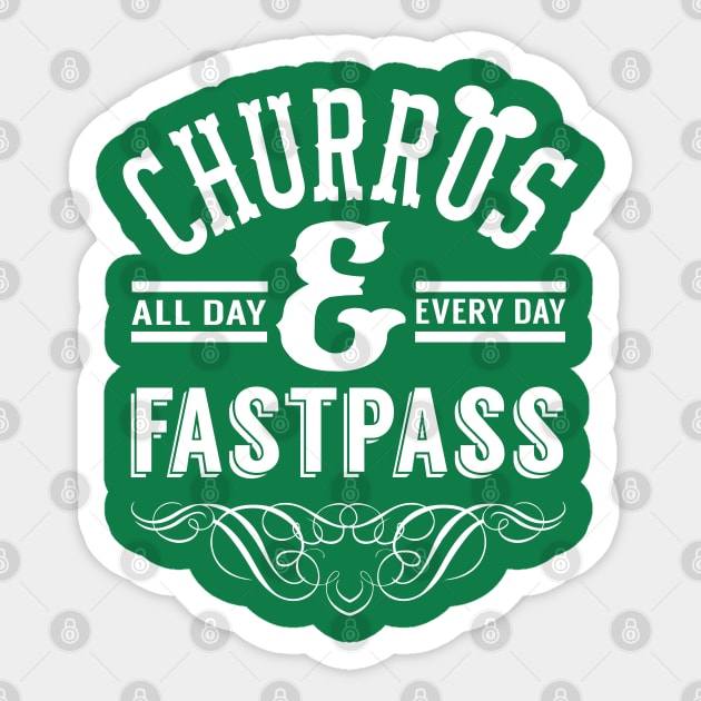 Churros and Fastpass Sticker by PopCultureShirts